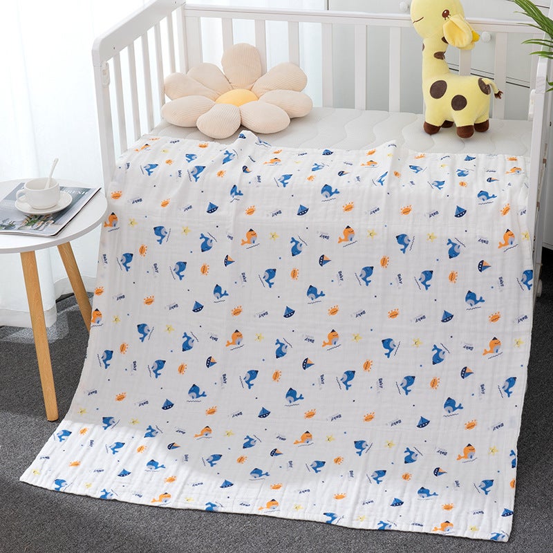 New Six-Layer Baby Gauze Bath Towel Cotton Children'S Towel Quilt Baby Cover Blanket Children'S Quilt Seersucker Bath Towel - Image 1